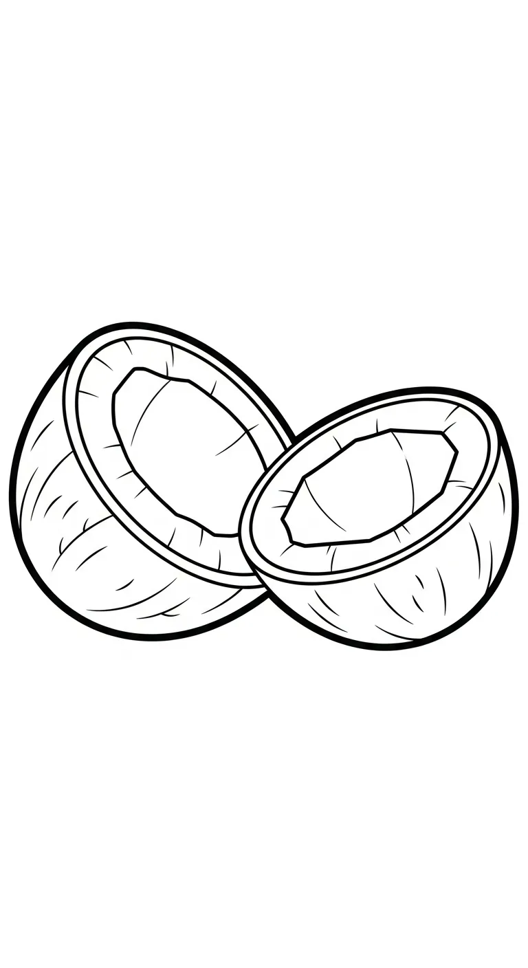 in hình tô màu Dừa cho bé 8 tuổi 1