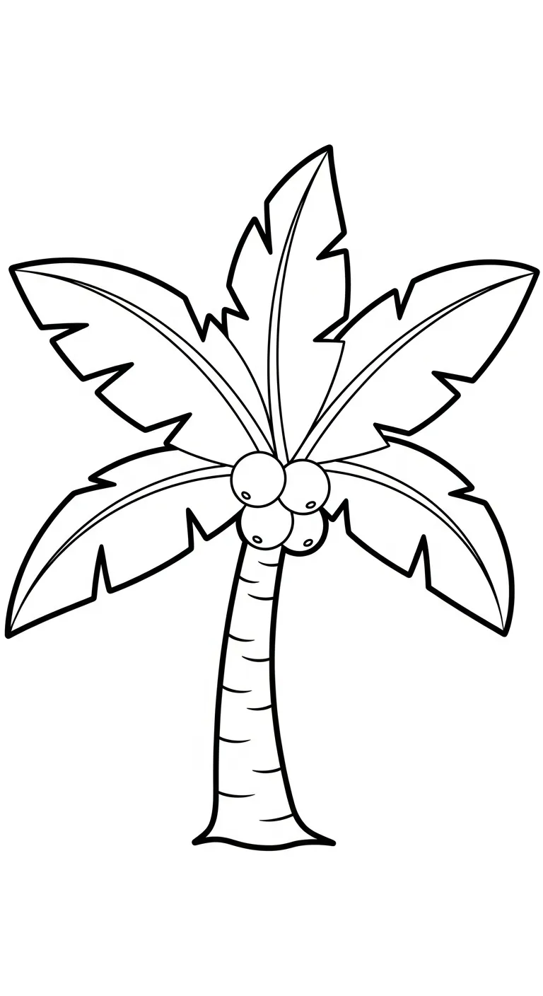 tải tranh tô màu Dừa cho bé 6 tuổi