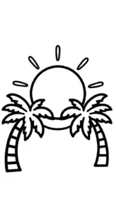 tranh tô màu Dừa cho trẻ em