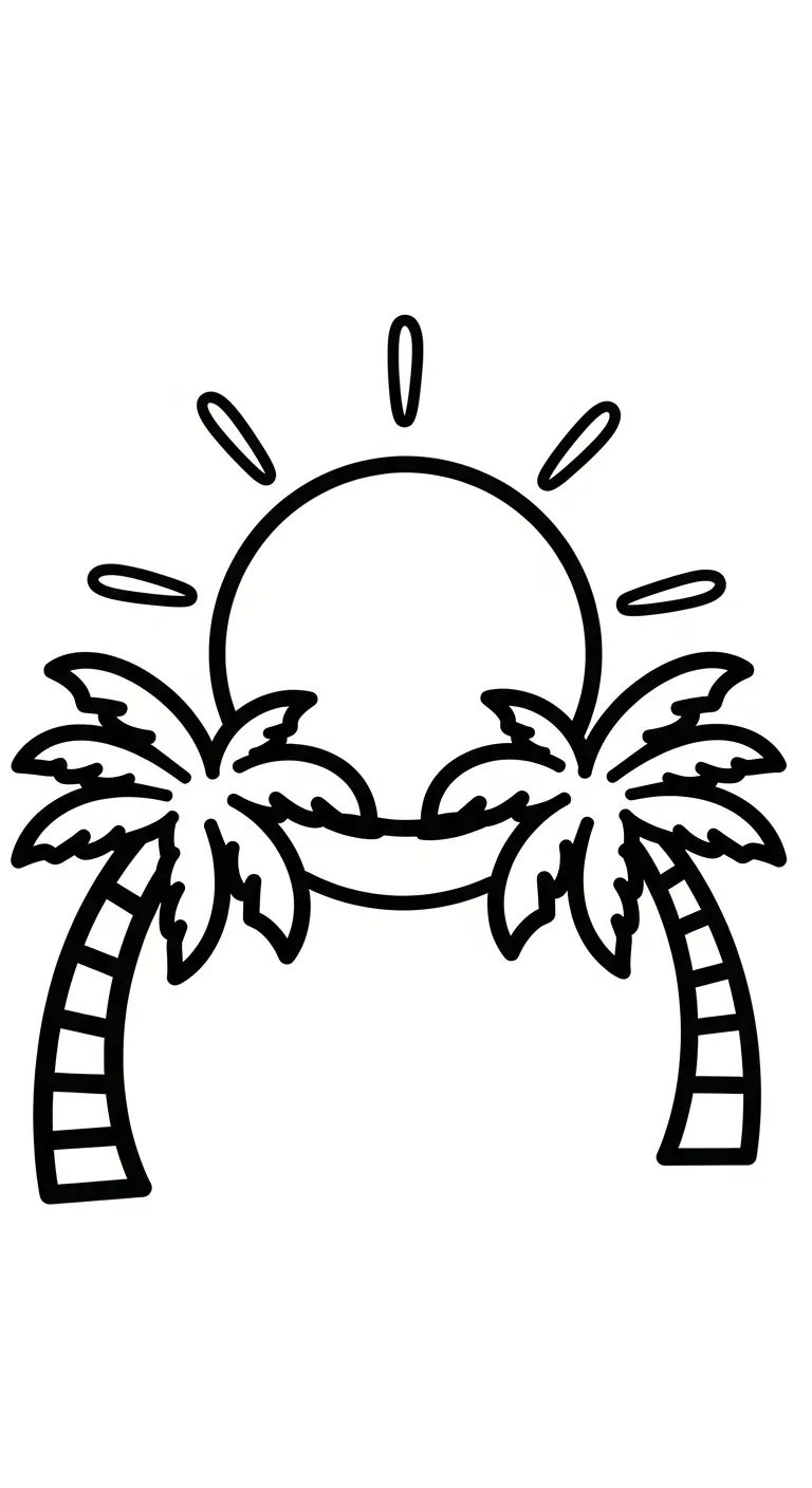 tranh tô màu Dừa cho trẻ em