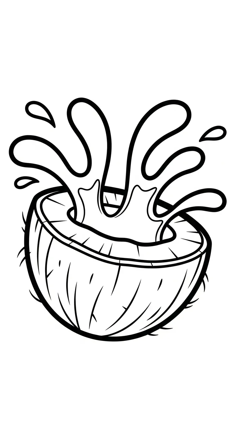 tranh tô màu Dừa cho bé 6 tuổi