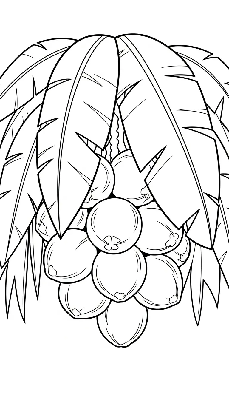 in hình tô màu Dừa cho bé 6 tuổi 1