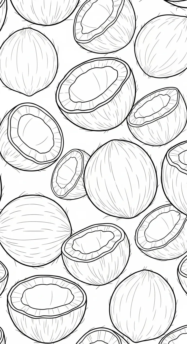 hình tô màu Dừa cho bé 5 tuổi miễn phí 1