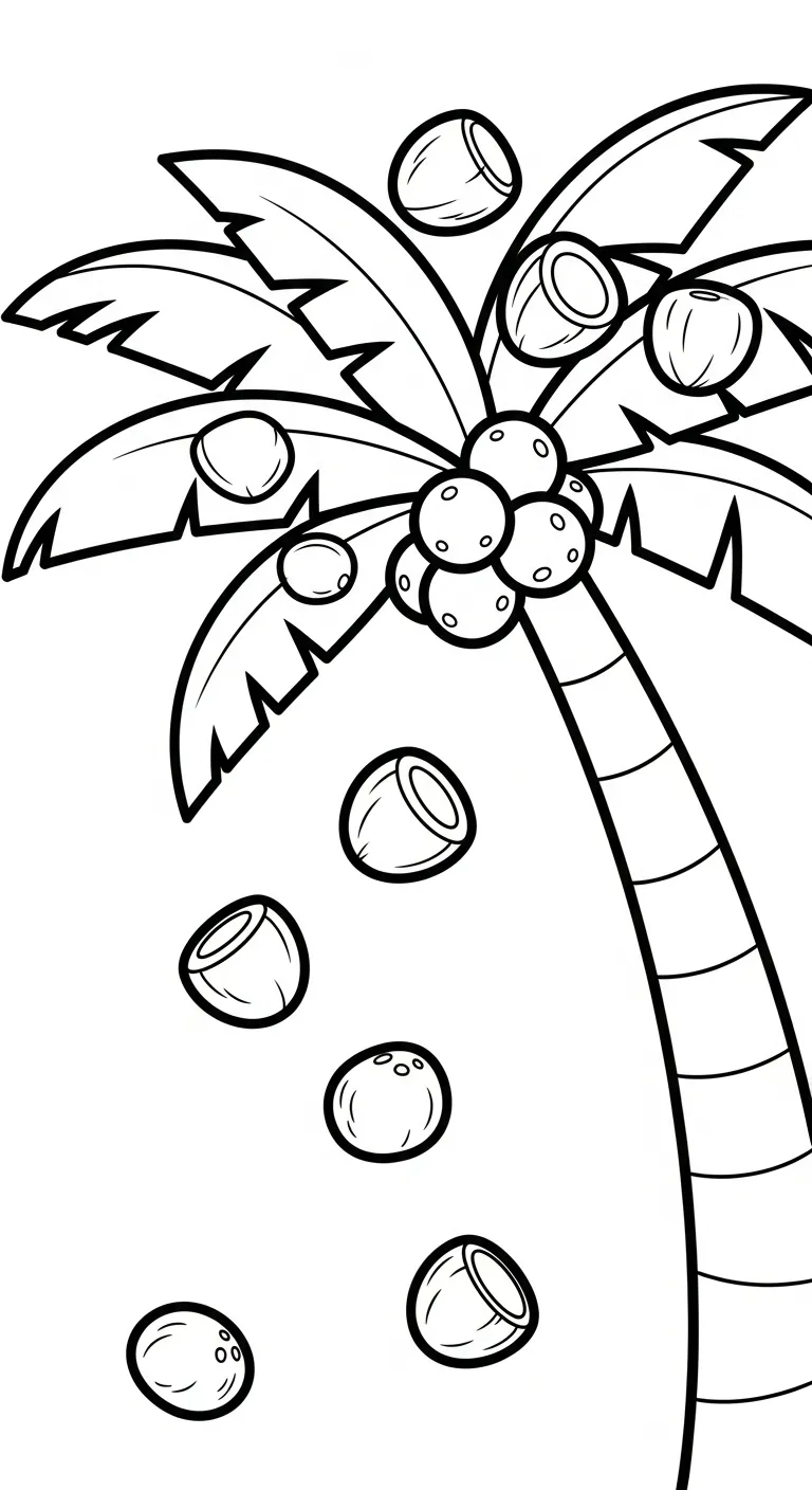 tranh tô màu Dừa miễn phí