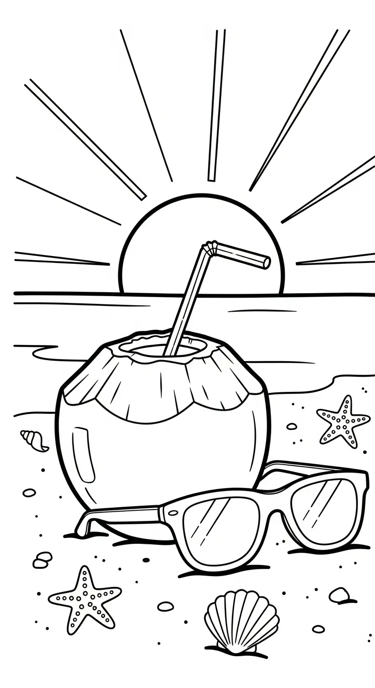 download tranh tô màu Dừa miễn phí