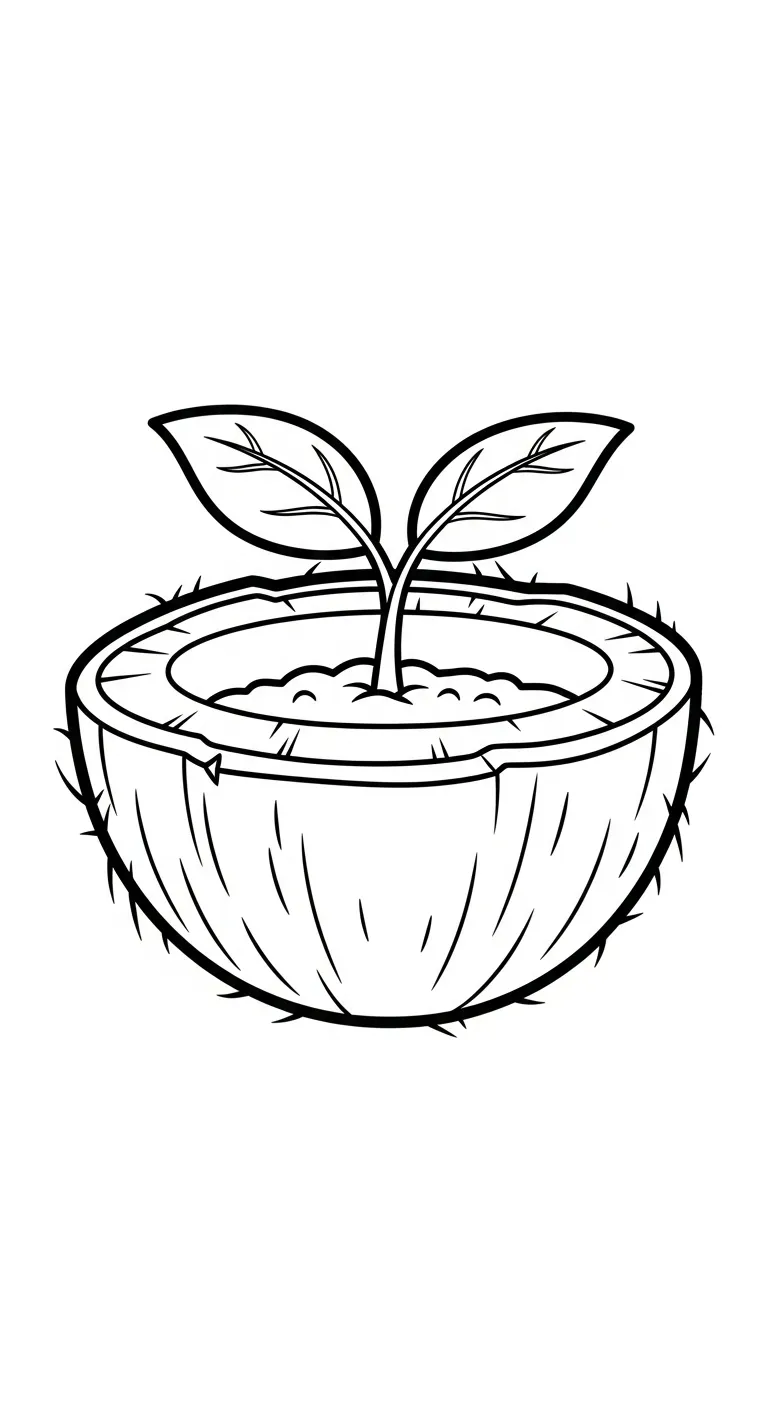 tranh tô màu Dừa tập tô