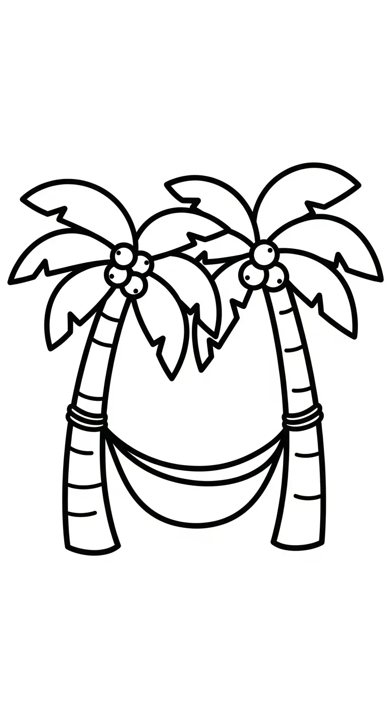 in hình tô màu Dừa khổ A4