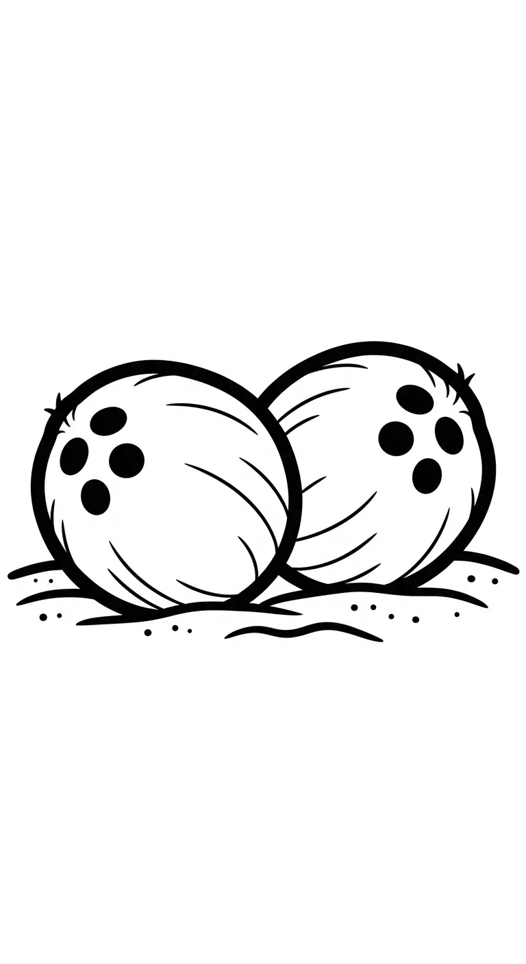 mẫu in hình tô màu Dừa cho bé