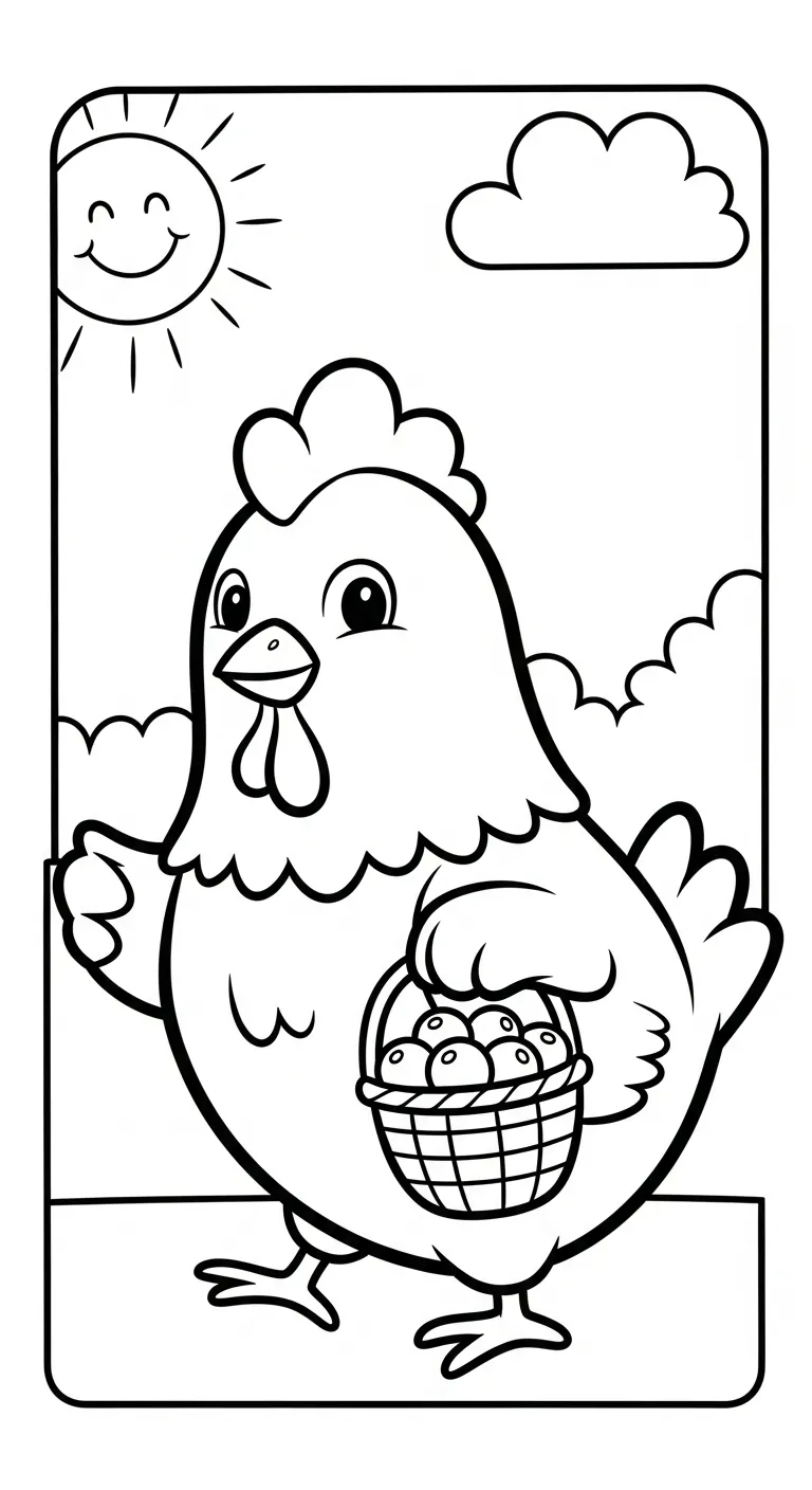 hình tô màu Tranh Tô Màu Gà cho bé 5 tuổi 1