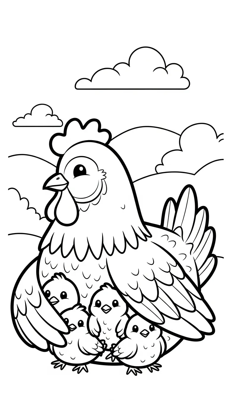 in tranh tô màu Tranh Tô Màu Gà cho bé 5 tuổi