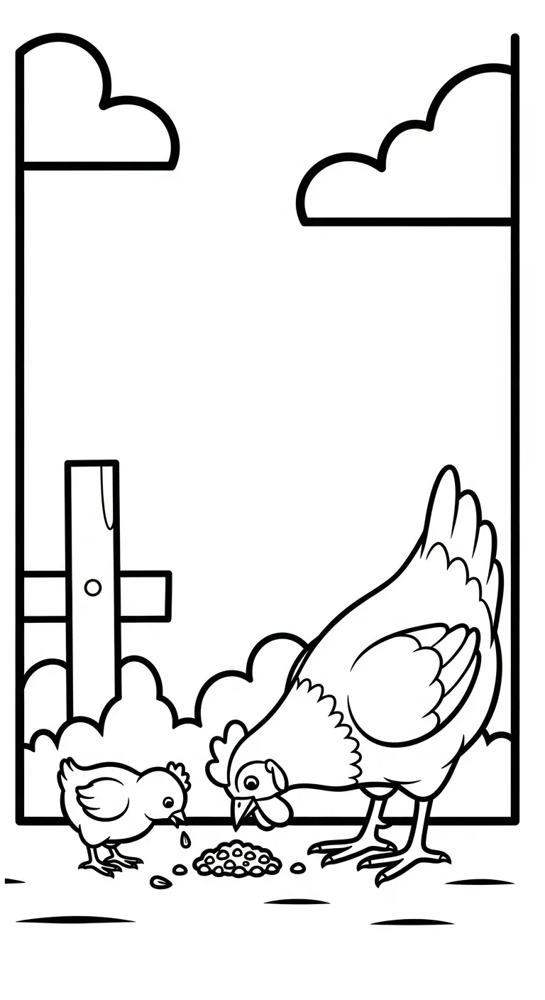 tải hình tô màu Tranh Tô Màu Gà cho bé 8 tuổi