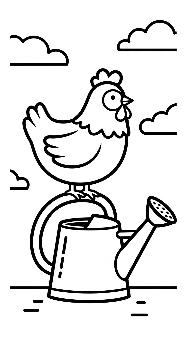 tranh tô màu Tranh Tô Màu Gà cho bé 4 tuổi 1