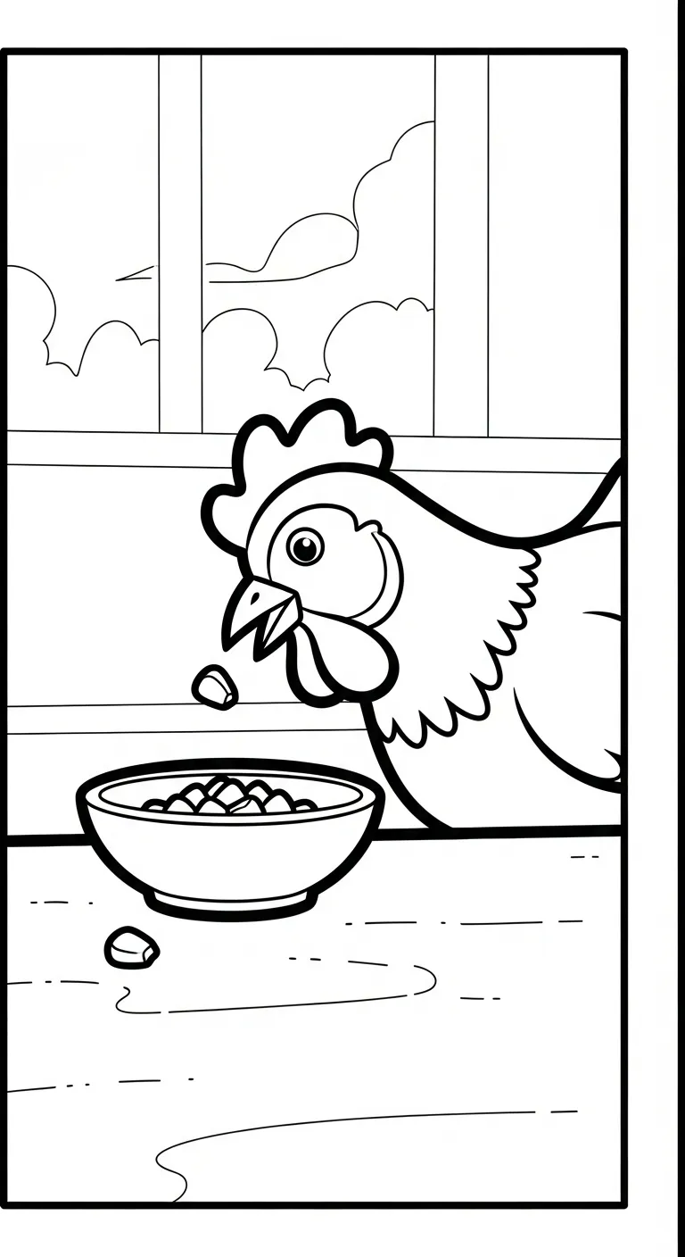 in tranh tô màu Tranh Tô Màu Gà miễn phí 1