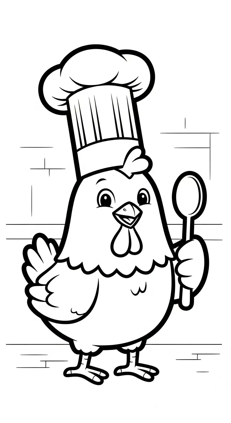 in hình tô màu Tranh Tô Màu Gà khổ A4