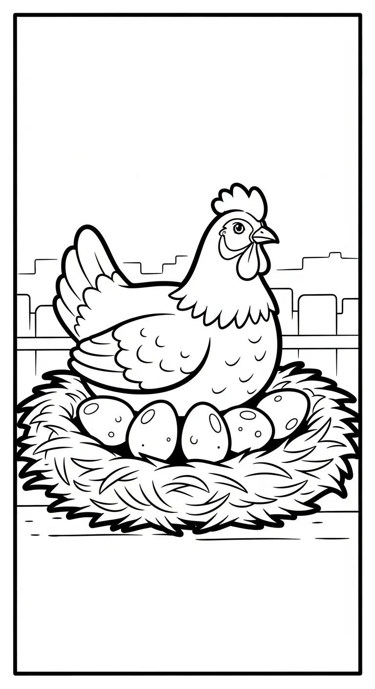 tranh tô màu Tranh Tô Màu Gà cho bé 6 tuổi