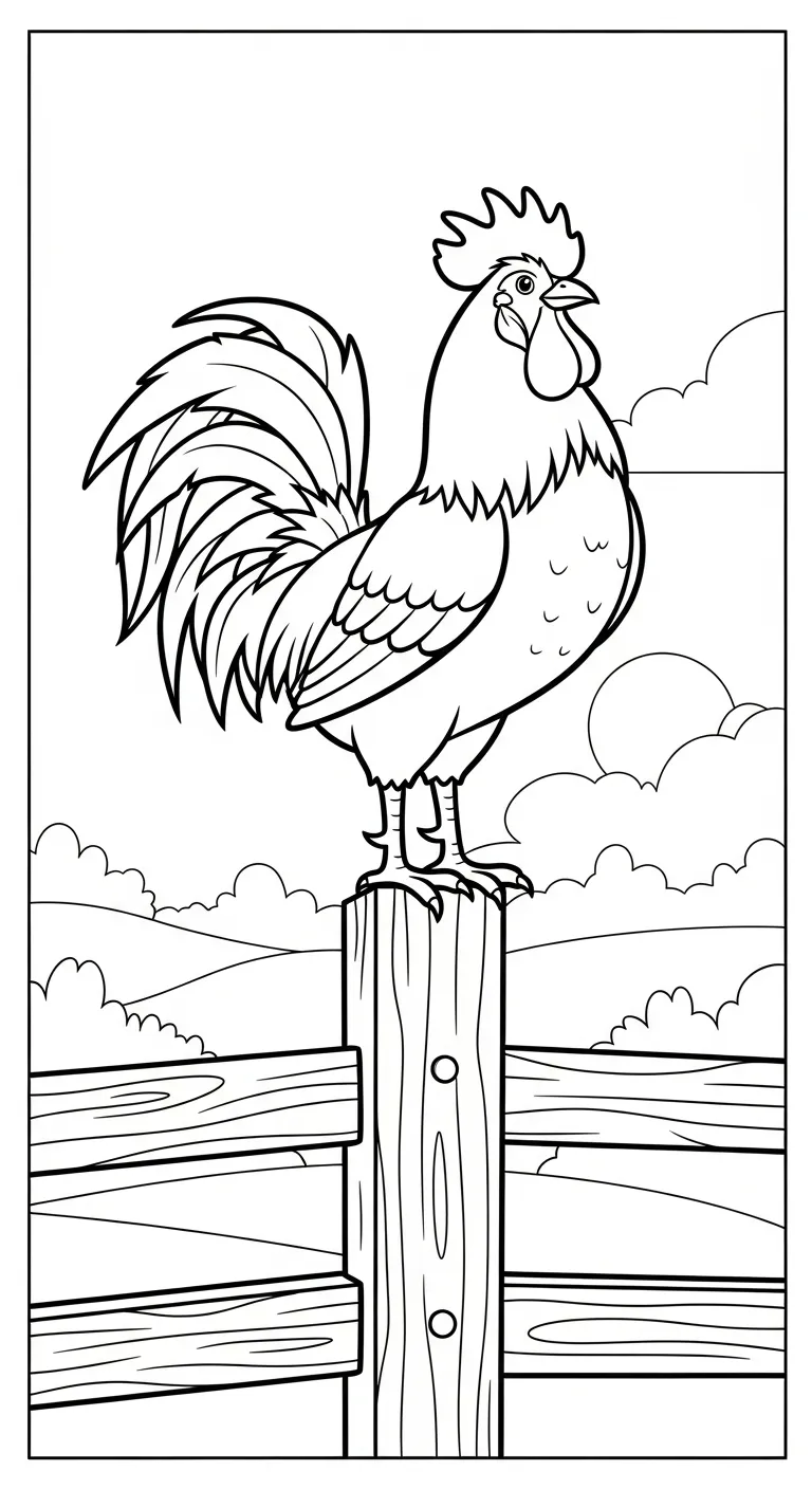 hình tô màu Tranh Tô Màu Gà cho bé 7-8 tuổi