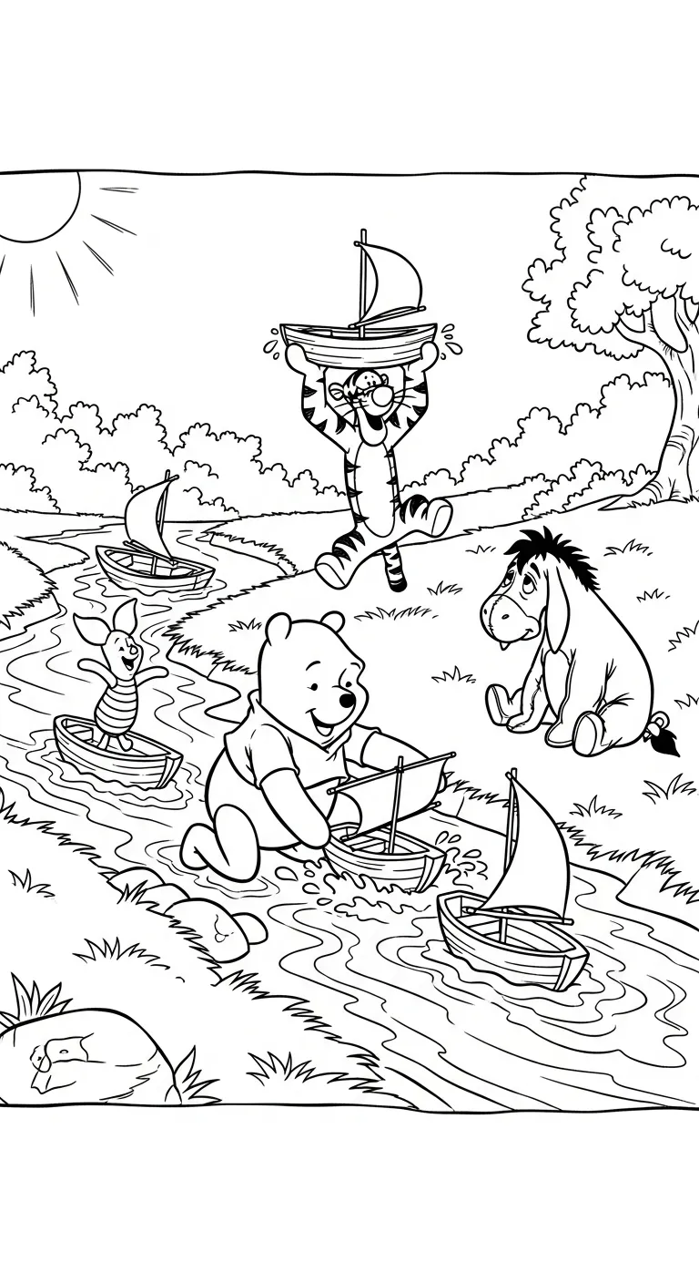 hình tô màu Gấu Pooh cho bé tải về