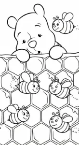 tranh tô màu Gấu Pooh rõ nét