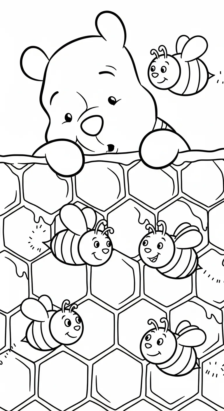 tranh tô màu Gấu Pooh rõ nét