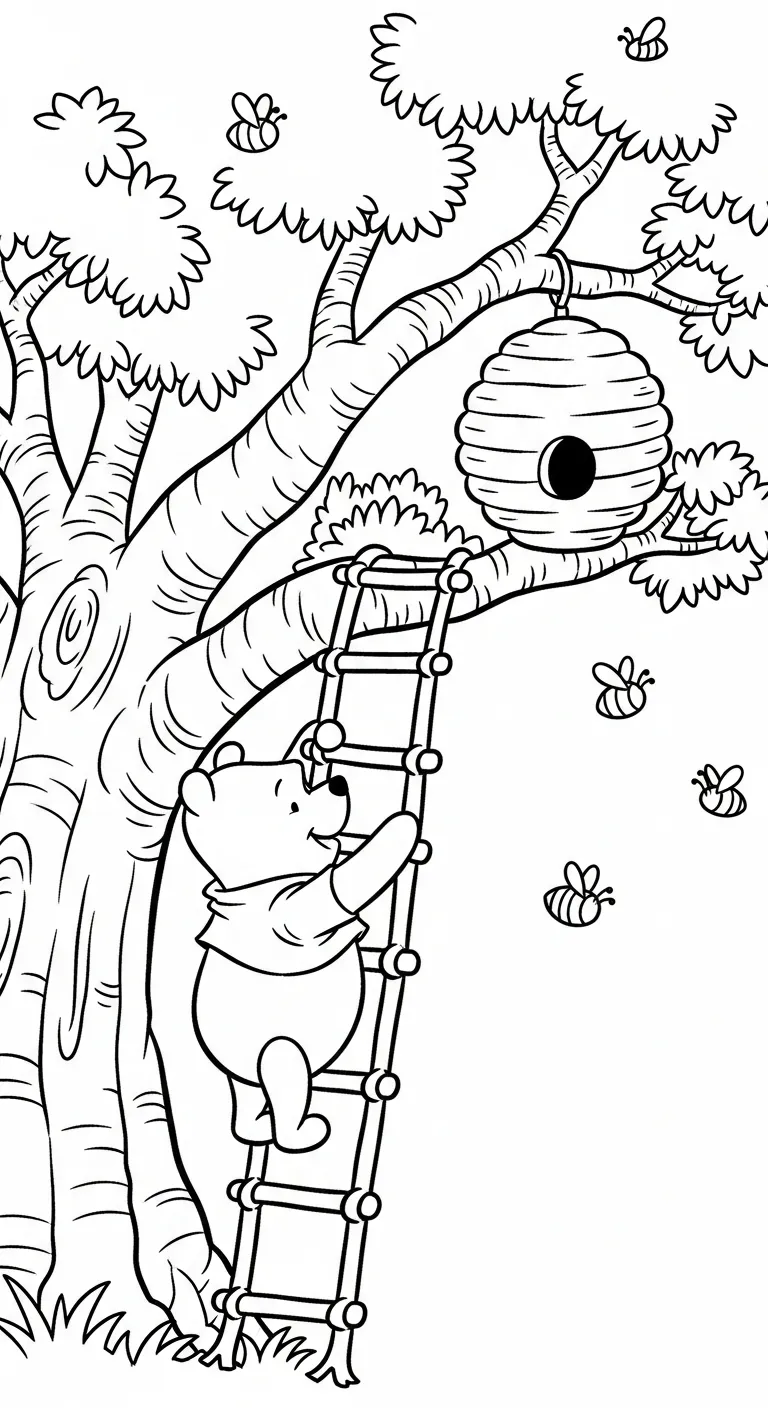 tải tranh tô màu Gấu Pooh cho bé 5 tuổi