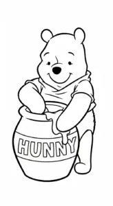 hình tô màu Gấu Pooh cho bé 8 tuổi