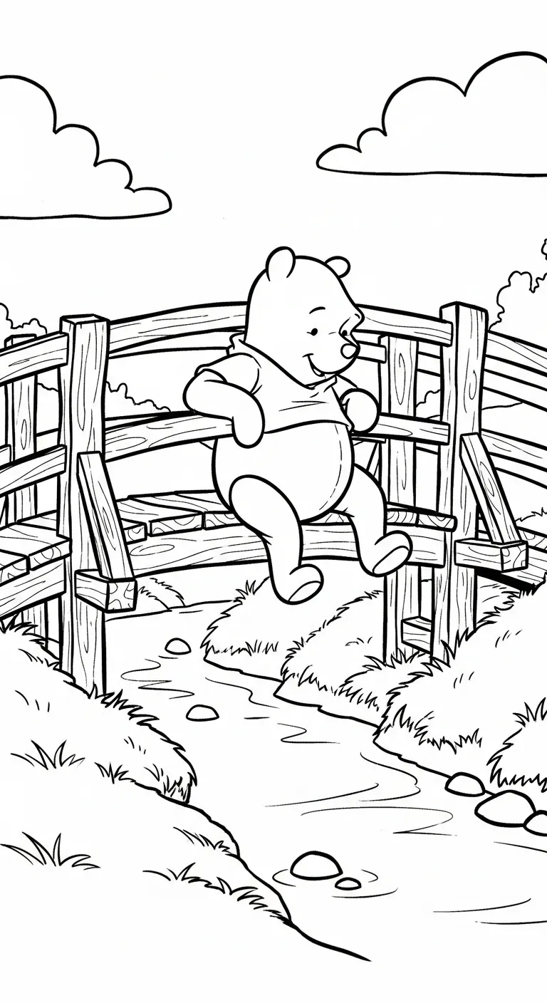 in tranh tô màu Gấu Pooh miễn phí