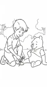 in hình tô màu Gấu Pooh cho bé