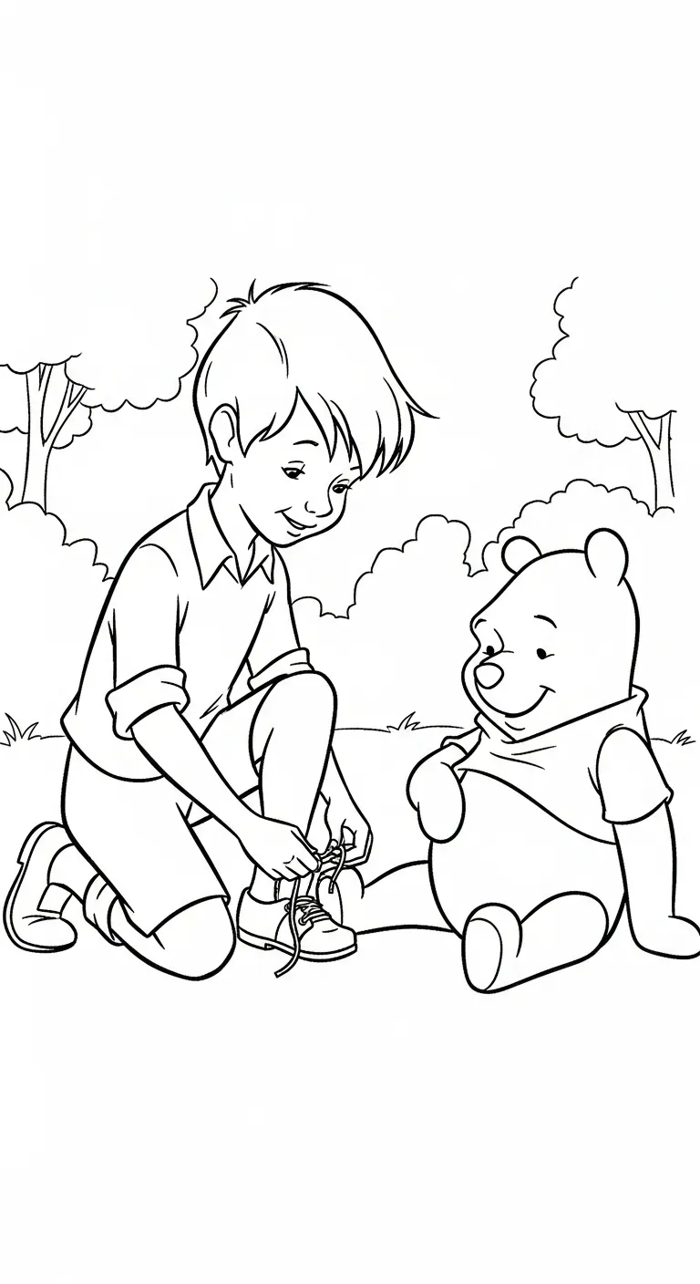 in hình tô màu Gấu Pooh cho bé