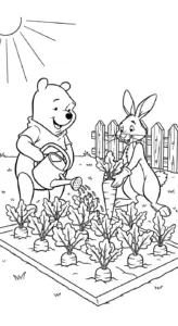 in tranh tô màu Gấu Pooh