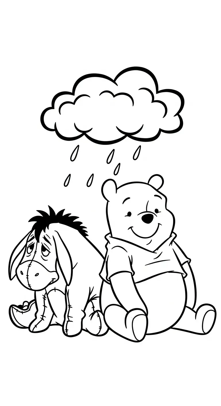 tranh tô màu Gấu Pooh cho bé 4 tuổi miễn phí 1