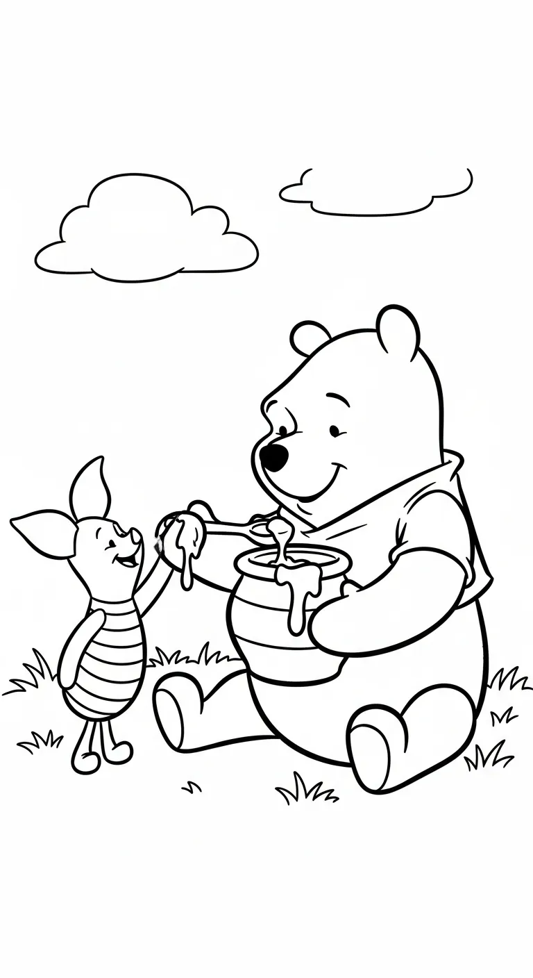 hình tô màu Gấu Pooh miễn phí