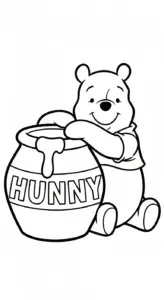 in hình tô màu Gấu Pooh
