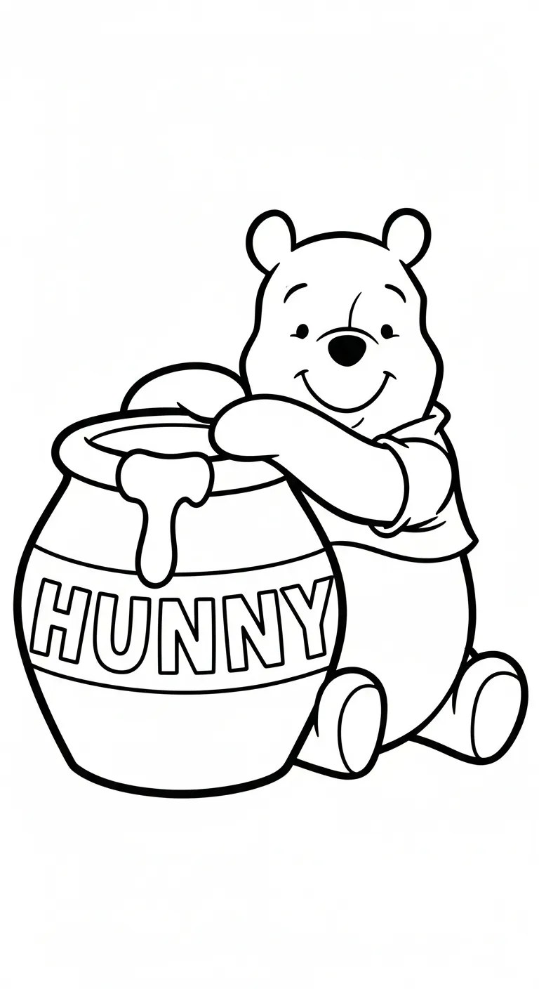 in hình tô màu Gấu Pooh 1