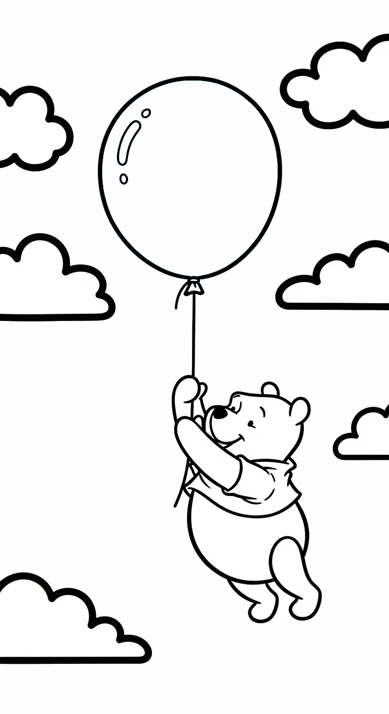 hình tô màu Gấu Pooh cho bé 4 tuổi miễn phí