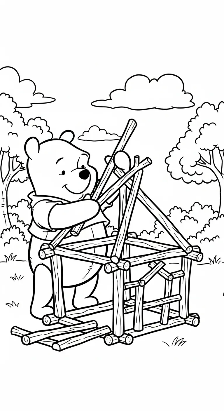 tải tranh tô màu Gấu Pooh cho bé 6 tuổi 1