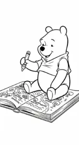 in tranh tô màu Gấu Pooh