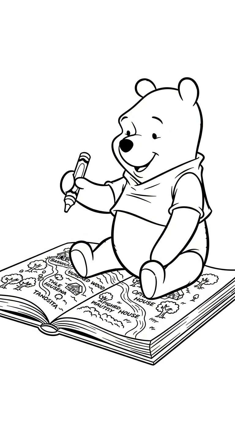 in tranh tô màu Gấu Pooh 1