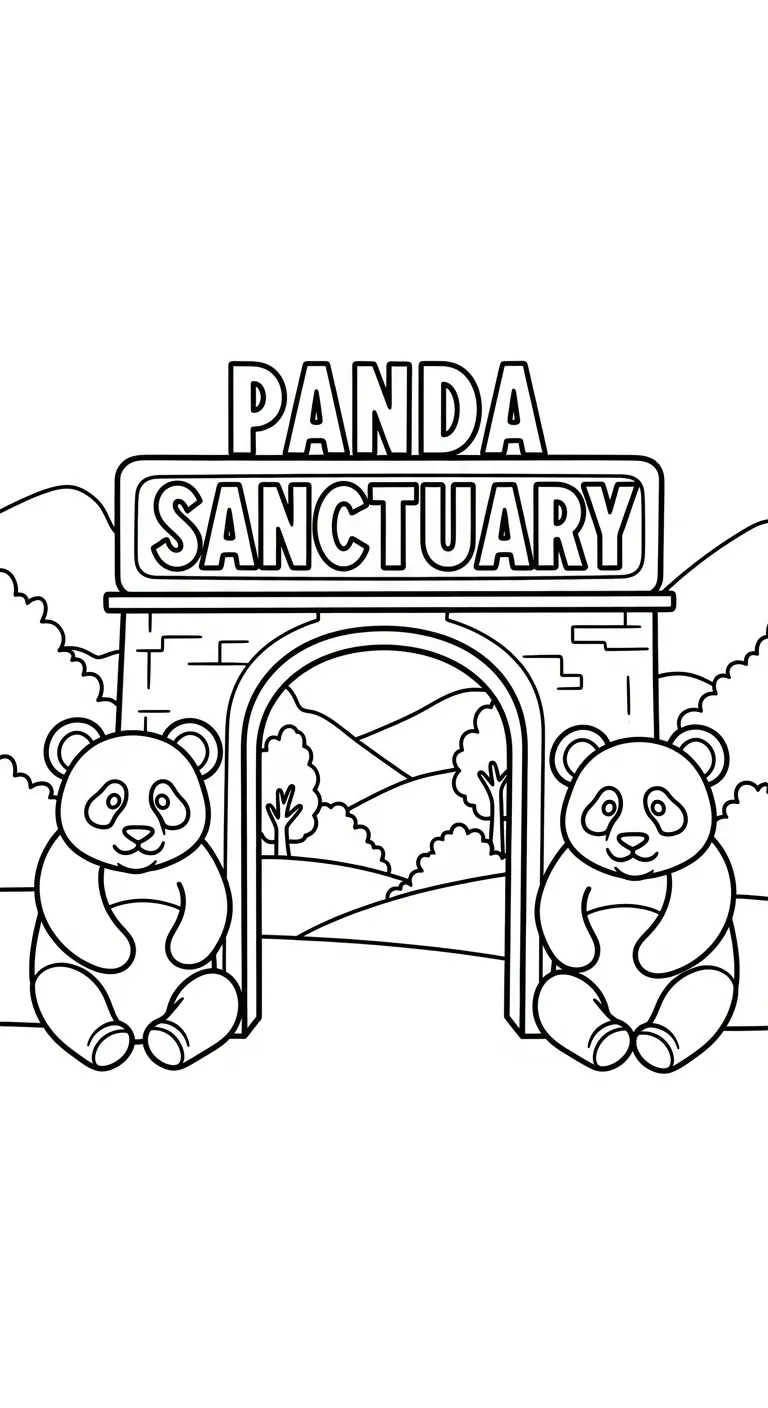 file hình tô màu Gấu Trúc cho bé in