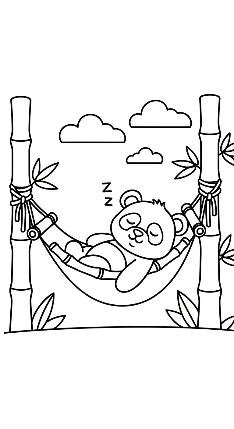 download hình tô màu Gấu Trúc cho bé