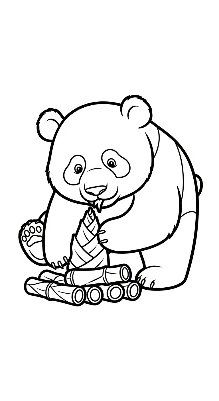 mẫu hình tô màu Gấu Trúc cho bé