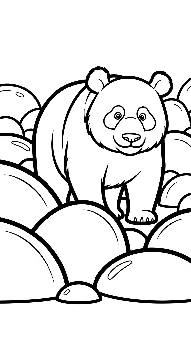 in tranh tô màu Gấu Trúc cho bé 4 tuổi