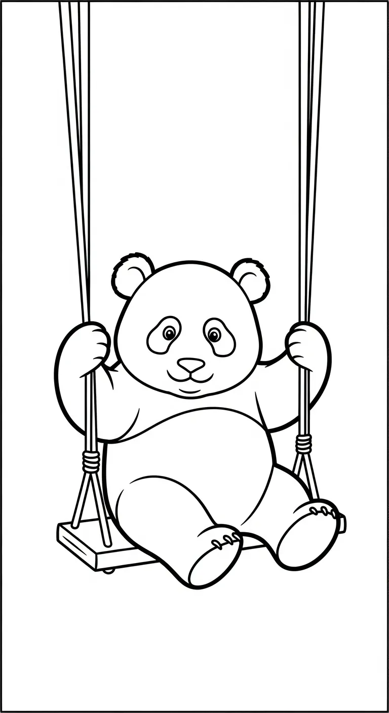 mẫu in tranh tô màu Gấu Trúc cho bé 1