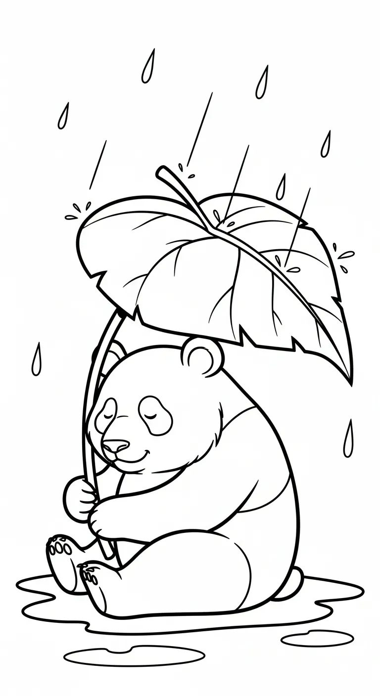 in hình tô màu Gấu Trúc khổ A4