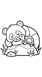 download hình tô màu Gấu Trúc miễn phí