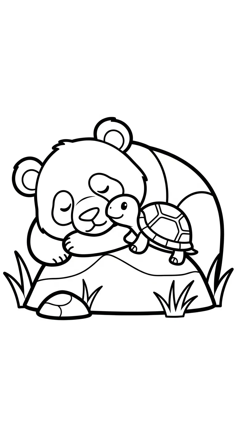 download hình tô màu Gấu Trúc miễn phí