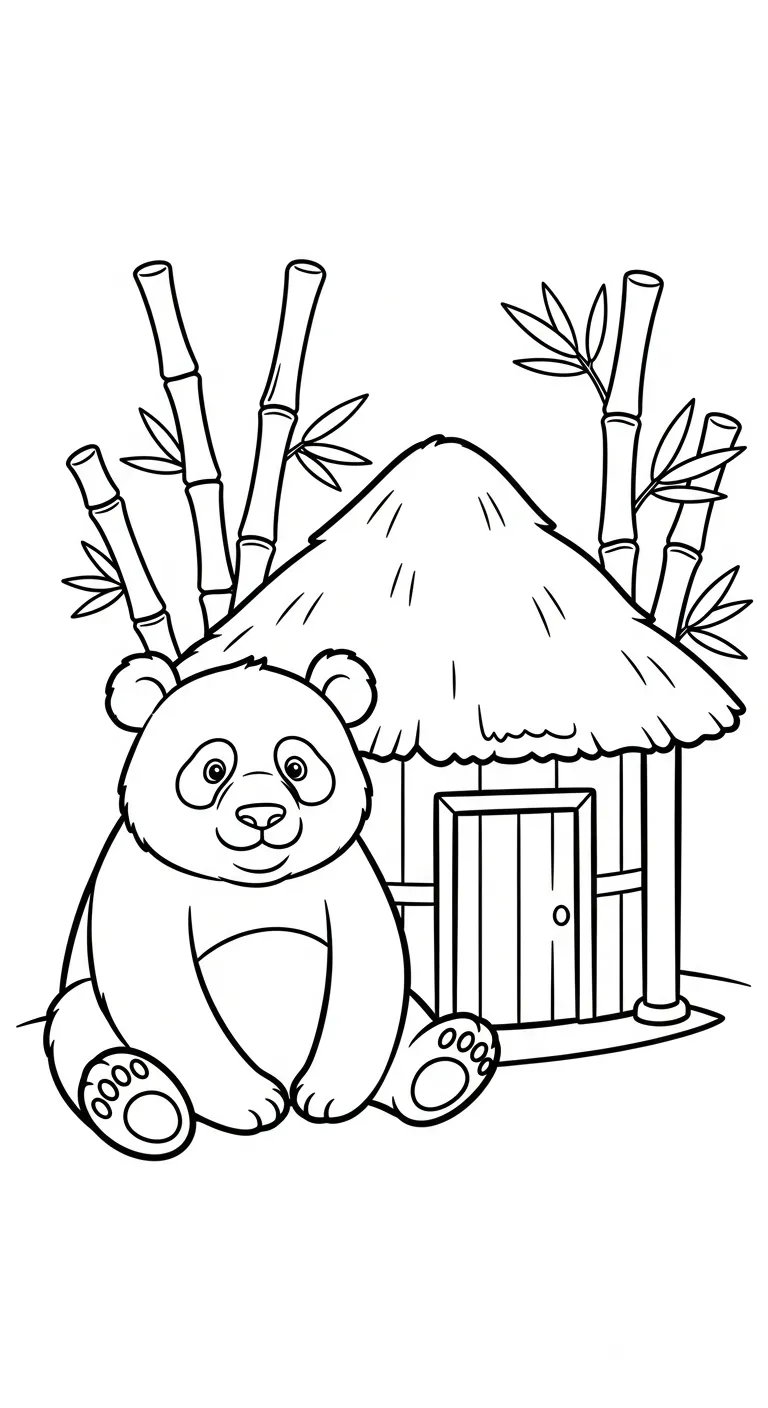 tải tranh tô màu Gấu Trúc cho bé 1