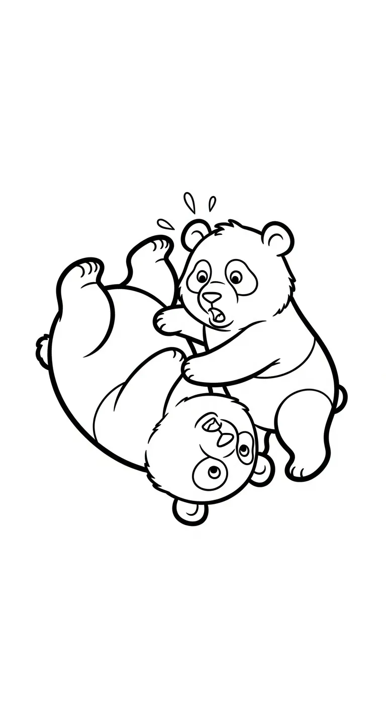 tranh tô màu Gấu Trúc cho bé 3 tuổi