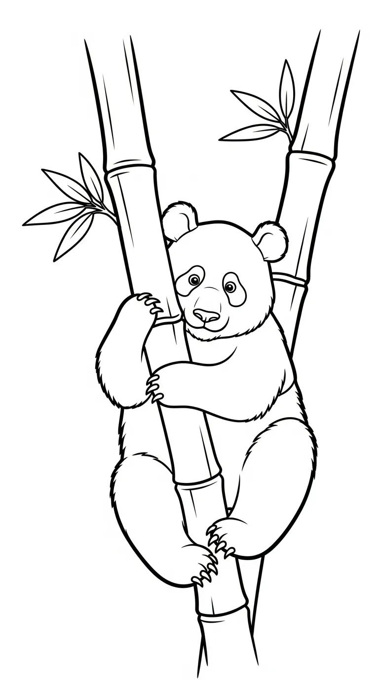 hình tô màu Gấu Trúc cho bé 7-8 tuổi