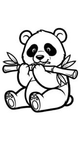 file hình tô màu Gấu Trúc cho bé 4-5 tuổi