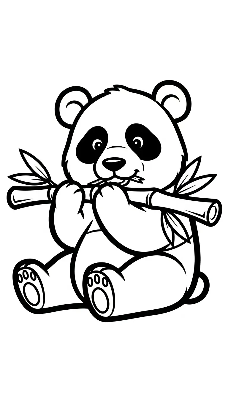 file hình tô màu Gấu Trúc cho bé 4-5 tuổi